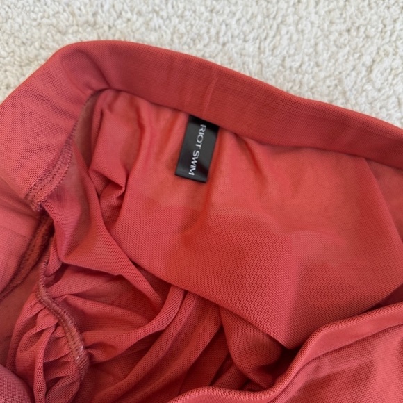 Riot Swim Roux Mesh Maxi Skirt Coverup in Amber Orange Size Large - Picture 6 of 7